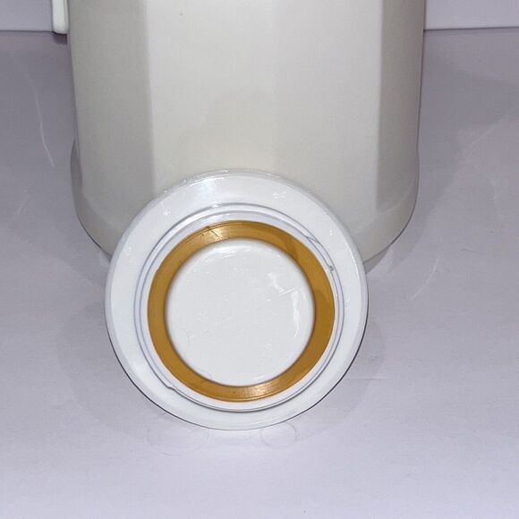 Vintage Insulated Coffee Tea Thermal Pitcher‎ Server Vacuum Carafe White Granny - Picture 7 of 10